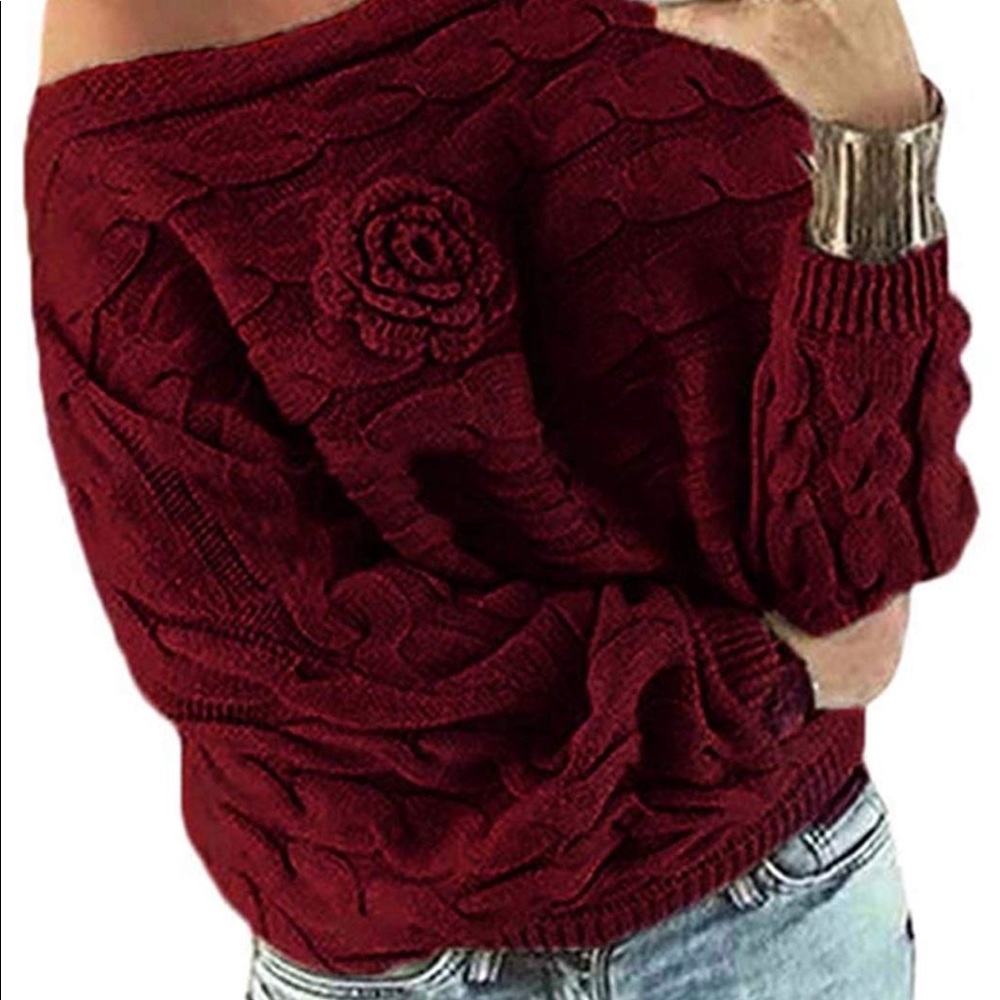 Off Shoulder Women’s Knit Sweater